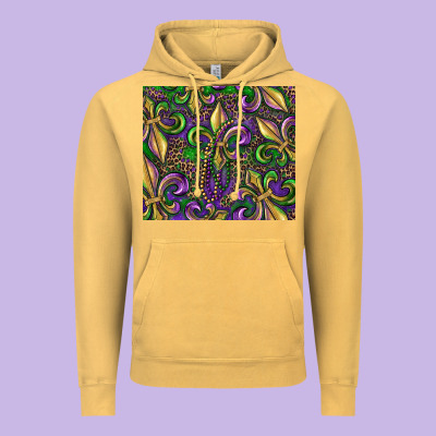 Vintage Hoodie mardi gras fleur de lis