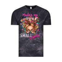 Cloud Black minding my own small business blonde messy bun Vintage Tee - texasbilliewilder
