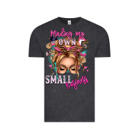 Vintage Black minding my own small business blonde messy bun Vintage Tee - texasbilliewilder