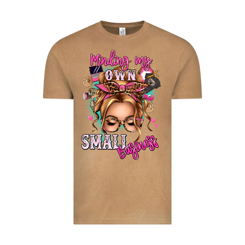 Minding My Own Small Business Blonde Messy Bun Vintage Tee by texasbilliewilder | Teevron
