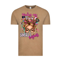 Vintage Coffee minding my own small business blonde messy bun Vintage Tee - texasbilliewilder