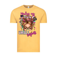 Vintage Mustard minding my own small business blonde messy bun Vintage Tee - texasbilliewilder
