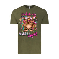 Vintage Olive minding my own small business blonde messy bun Vintage Tee - texasbilliewilder