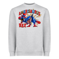 Heather Grey Amerisaurus rex Heavyweight Sweatshirt - texasbilliewilder