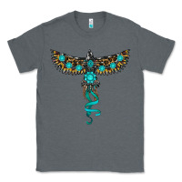 Charcoal Heather turquoise thunderbird Classic Tee - RanaPortraitStore