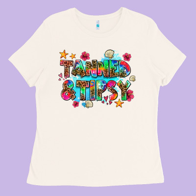 Tanned And Tipsy Ladies Tee Designed By Adodesignshop