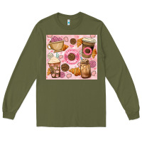 Army Green cafecito y chisme. Long Sleeve Tee - JahusDesignShop