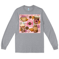 Heather Grey cafecito y chisme. Long Sleeve Tee - JahusDesignShop