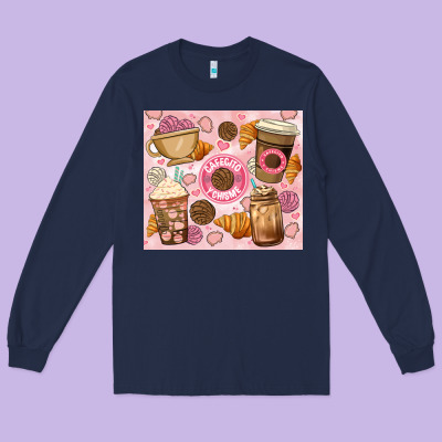 Cafecito Y Chisme. Long Sleeve Tee Designed By Jahusdesignshop