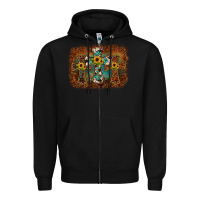 Black cross backgraund Zipper Hoodie - JahusDesignShop