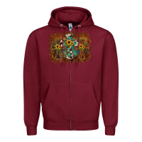 Burgundy cross backgraund Zipper Hoodie - JahusDesignShop