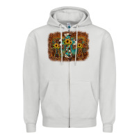 Dove Grey cross backgraund Zipper Hoodie - JahusDesignShop