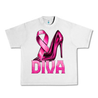 Lunar Rock Breast Cancer Diva Ribbon and Heels Urban Heavy Tee - texasbilliewilder