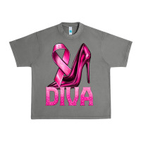 Tornado Breast Cancer Diva Ribbon and Heels Urban Heavy Tee - texasbilliewilder