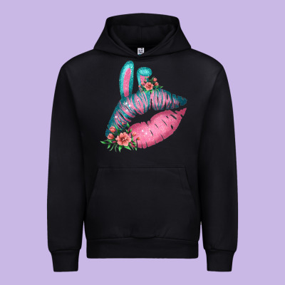 Eared Turquoise Pink Easter Lips Urban Hoodie Designed By Bettercallsaul