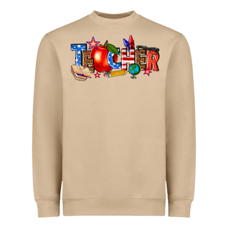 American Teacher Heavyweight Sweatshirt by texasbilliewilder | Teevron