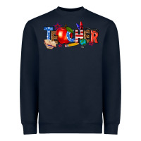 Navy American teacher Heavyweight Sweatshirt - texasbilliewilder