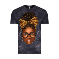 Cloud Black afro woman messy bun Vintage Tee - texasbilliewilder