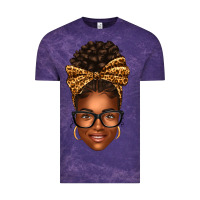 Cloud Purple afro woman messy bun Vintage Tee - texasbilliewilder