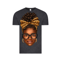 Vintage Black afro woman messy bun Vintage Tee - texasbilliewilder