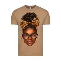 Afro Woman Messy Bun Vintage Tee | Teevron