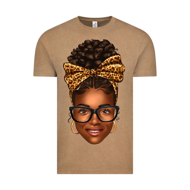 Afro Woman Messy Bun Vintage Tee by texasbilliewilder | Teevron