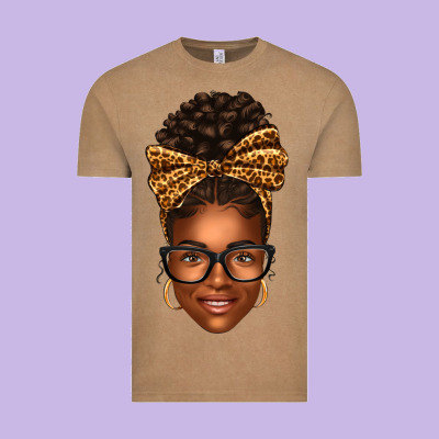 Afro Woman Messy Bun Vintage Tee Designed By Texasbilliewilder