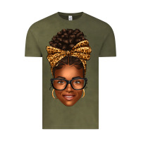 Vintage Olive afro woman messy bun Vintage Tee - texasbilliewilder