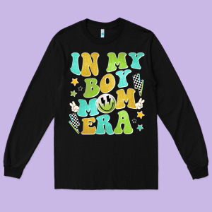 In My Boy Mom Era Long Sleeve Tee Designed By Jahusdesignshop