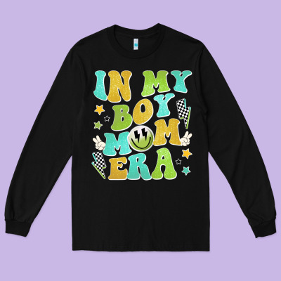In My Boy Mom Era Long Sleeve Tee Designed By Jahusdesignshop