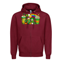 Burgundy st patricks coffee Zipper Hoodie - Jasminsmagicworld