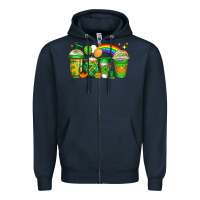 Navy st patricks coffee Zipper Hoodie - Jasminsmagicworld