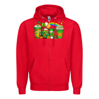 Red st patricks coffee Zipper Hoodie - Jasminsmagicworld