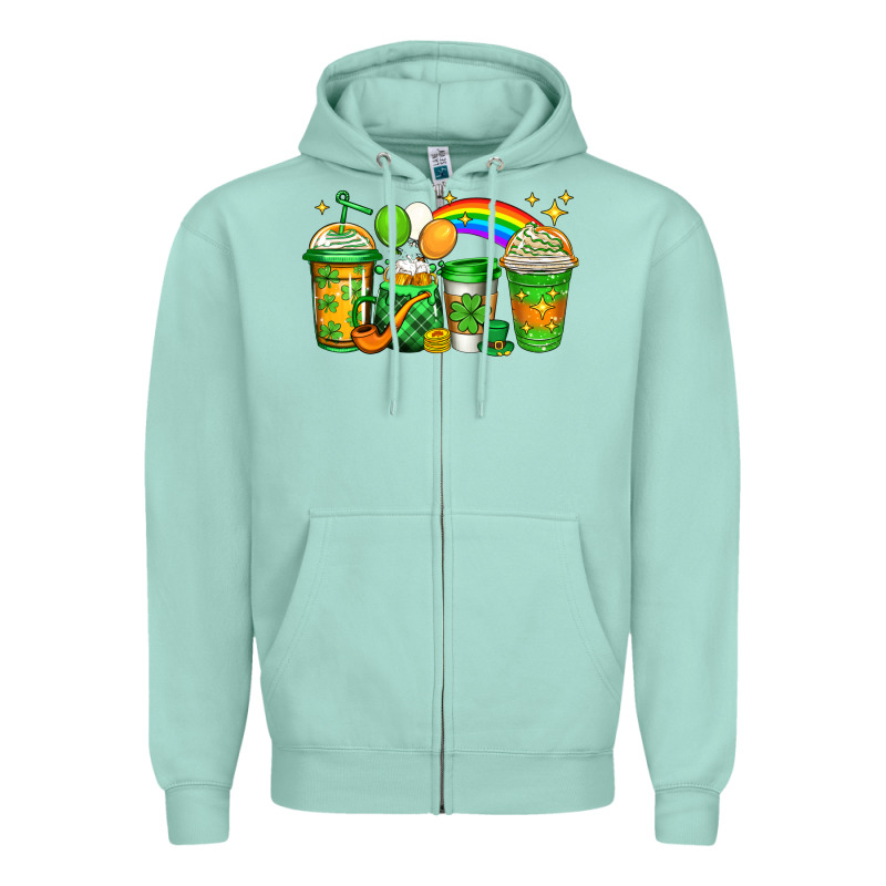 St Patricks Coffee Zipper Hoodie by Jasminsmagicworld | Teevron