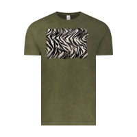 Vintage Olive zebra pattern background Vintage Tee - BarkalooDesign