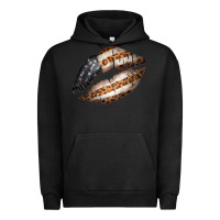 Pigment Black Vintage American Flag With Leopard Pattern Urban Hoodie - Bettercallsaul