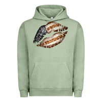 Pigment Oil Green Vintage American Flag With Leopard Pattern Urban Hoodie - Bettercallsaul