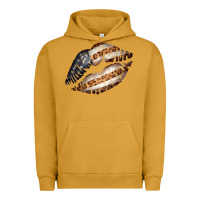 Pigment Peanut Butter Vintage American Flag With Leopard Pattern Urban Hoodie - Bettercallsaul