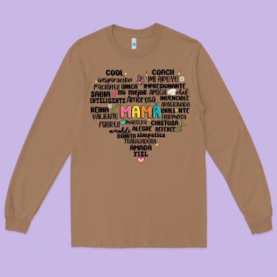 Spanish Mothers Day Long Sleeve Tee Designed By Jahusdesignshop