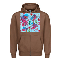 Chestnut summer and octopus seamless pattern Zipper Hoodie - BundleAndBundleShop