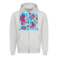 Dove Grey summer and octopus seamless pattern Zipper Hoodie - BundleAndBundleShop