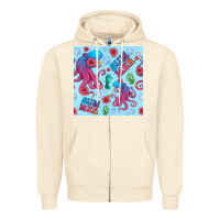 Sandshell summer and octopus seamless pattern Zipper Hoodie - BundleAndBundleShop
