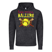 Vintage Black busy raising ballers softball Vintage Hoodie - texasbilliewilder