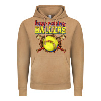 Busy Raising Ballers Softball Vintage Hoodie | Teevron