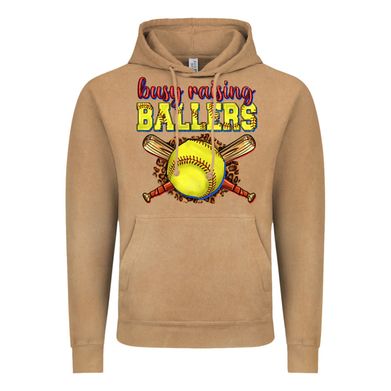 Busy Raising Ballers Softball Vintage Hoodie by texasbilliewilder | Teevron