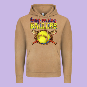 Busy Raising Ballers Softball Vintage Hoodie Designed By Texasbilliewilder