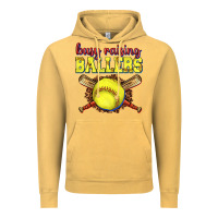 Vintage Mustard busy raising ballers softball Vintage Hoodie - texasbilliewilder