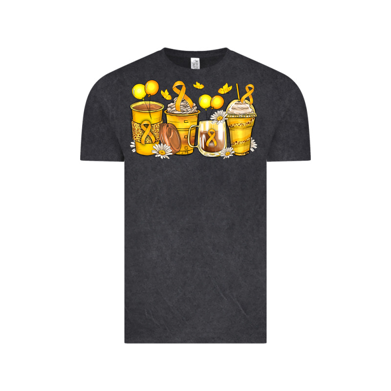 Childhood Cancer Coffee Cups Vintage Tee by Zillion Design Studio | Teevron