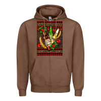 Chestnut beer bottles with mistletoe Zipper Hoodie - AdoDesignShop