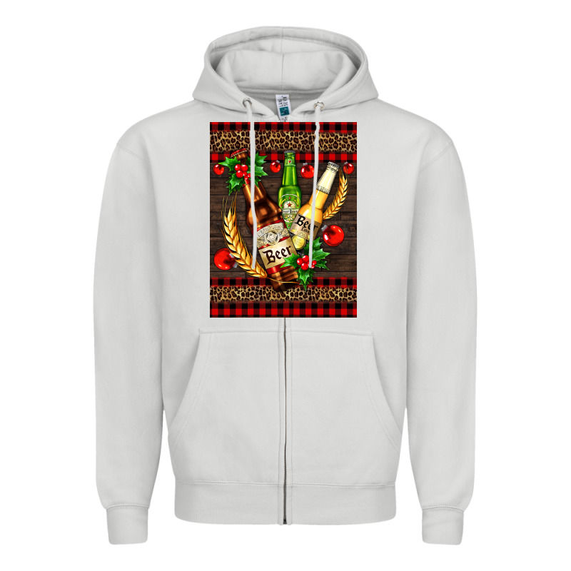 Beer Bottles With Mistletoe Zipper Hoodie by AdoDesignShop | Teevron
